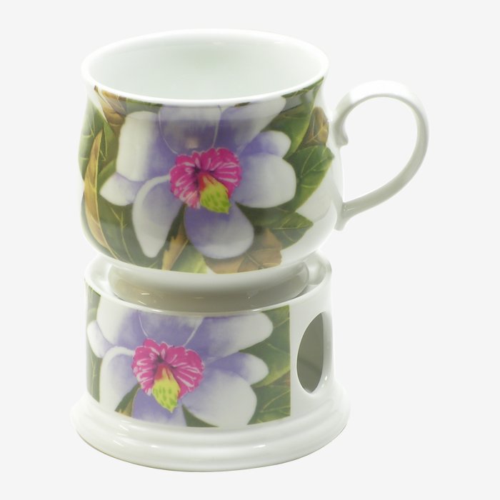 Tasse mit Stövchen 'Hibiscus'