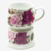 Tasse mit Stövchen 'Rose'